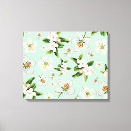 Vintage Frühjahrsblüte-Blume Muster Leinwanddruck