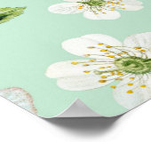 Vintage Frühjahrsblüte-Blume Muster Poster (Ecke)