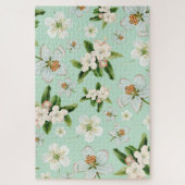 Vintage Frühjahrsblüte-Blume Muster Puzzle (Vertikal)