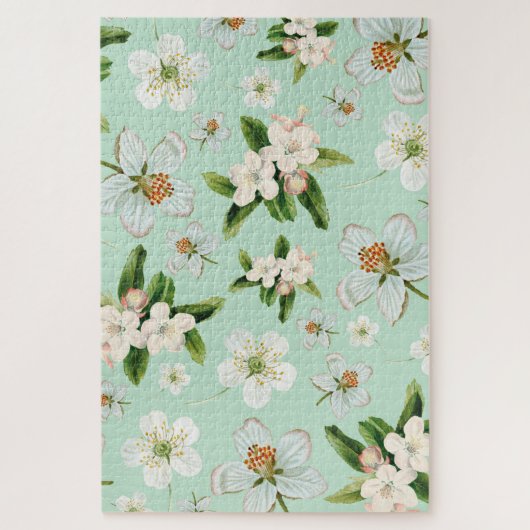 Vintage Frühjahrsblüte-Blume Muster Puzzle (Vertikal)
