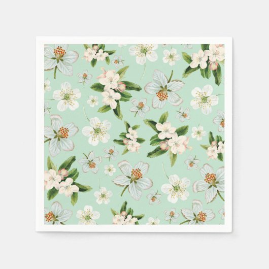 Vintage Frühjahrsblüte-Blume Muster Serviette (Vorderseite)