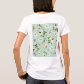 Vintage Frühjahrsblüte-Blume Muster T-Shirt (Rückseite)