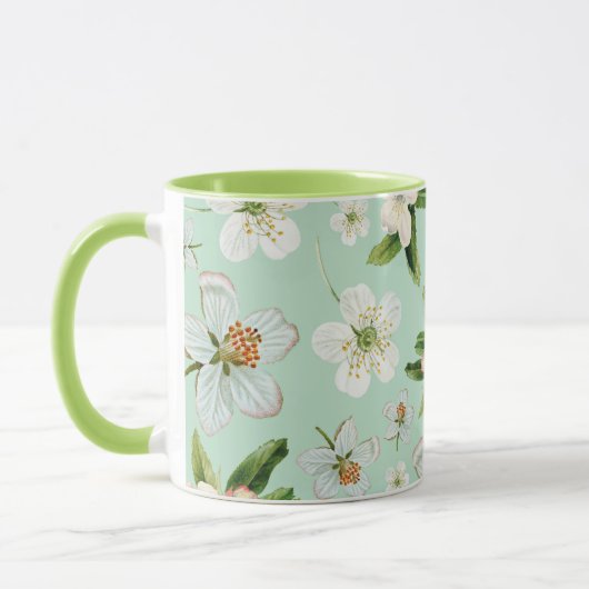 Vintage Frühjahrsblüte-Blume Muster Tasse (Links)