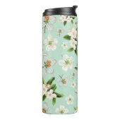 Vintage Frühjahrsblüte-Blume Muster Thermosbecher (Nach links gedreht)