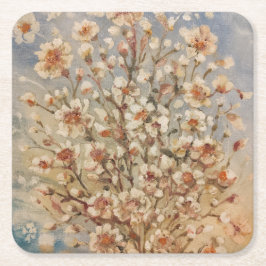Vintage Frühjahrsblüten Rechteckiger Pappuntersetzer