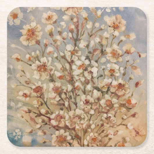 Vintage Frühjahrsblüten Rechteckiger Pappuntersetzer (Vorderseite)