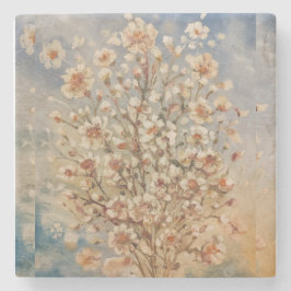 Vintage Frühjahrsblüten Steinuntersetzer