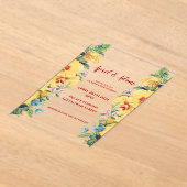 Vintage Frühjahrsblütenhochzeit Acryleinladungen (Ablage )