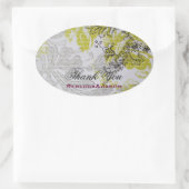 Vintage Frühjahrsblütenhochzeit Ovaler Aufkleber (Tasche)