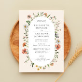 Vintage Frühjahrsfeier Wildblume Oval Hochzeit Einladung