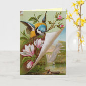 Vintage FrühjahrsGeburtstagskarte Karte (Gelbe Blume)