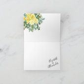 Vintage Frühjahrssonne mit hellgelbem Rosen Dankeskarte (Innenseite)