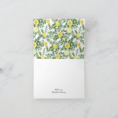 Vintage Frühjahrssonne mit hellgelbem Rosen Dankeskarte (Innenseite)