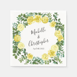 Vintage Frühjahrssonne mit hellgelbem Rosen Serviette