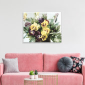 Vintage Frühlings-Stiefmütterchen Leinwanddruck (Insitu (Wohnzimmer))