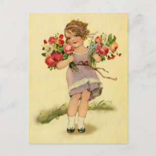 Vintage Frühlingsblume Postkarte
