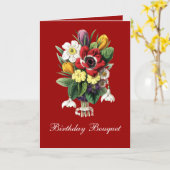 Vintage Frühlingsblumen Bouquet Geburtstag Karte (Gelbe Blume)