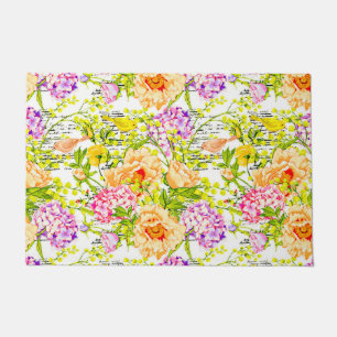 Vintage Frühlingsblumen Fußmatte