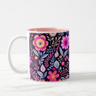 Vintage Frühlingsblumen Lila Shabby Chic Zweifarbige Tasse