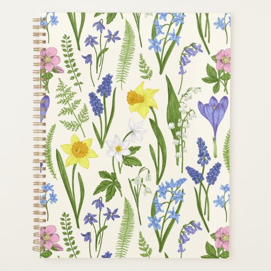 Vintage Frühlingsblumen Planer (Vorderseite)