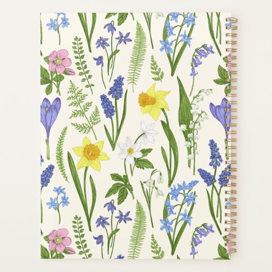 Vintage Frühlingsblumen Planer (Rückseite)