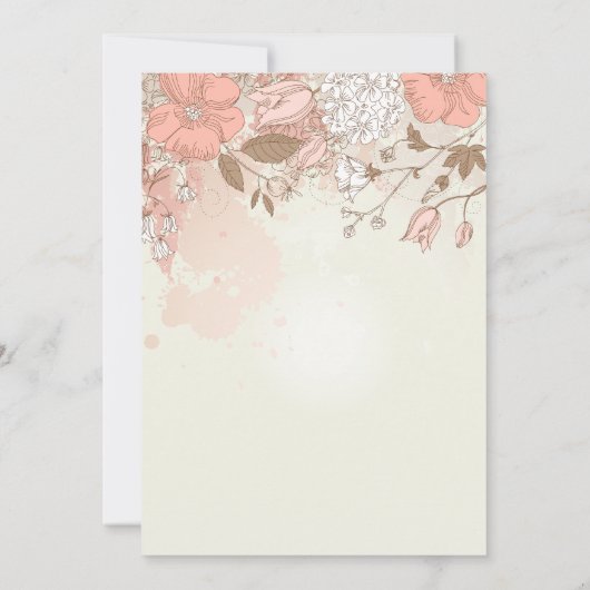 Vintage Frühlingsblumen Quinceañera Einladung (Rückseite)