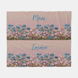 Vintage Frühlingsblumengarten für Mama Fleecedecke