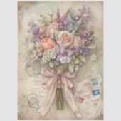 Vintage Frühlingsblumenstrauß Ephemera Decoupage Seidenpapier (Vorderseite)