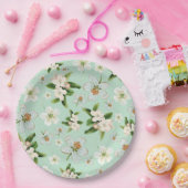 Vintage Frühlingsblüten Muster Pappteller (Party)