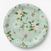 Vintage Frühlingsblüten Muster Pappteller (Vorderseite)
