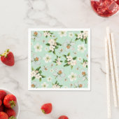 Vintage Frühlingsblüten Muster Serviette (Beispiel)