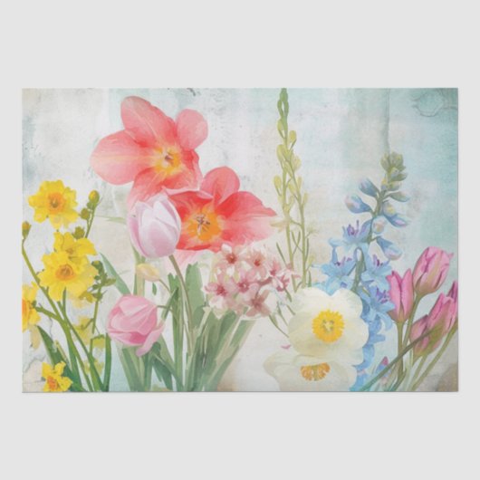 Vintage Frühlingsfarbe Seidenpapier (Vorderseite)