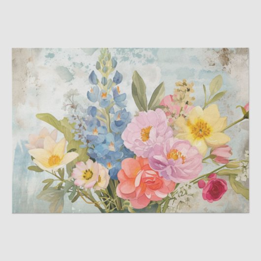 Vintage Frühlingsfarbe Seidenpapier (Vorderseite)
