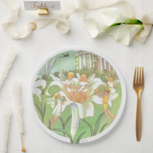 Vintage-Frühlingsfee-Blumen-Party-Teller Pappteller