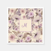 Vintage Frühlingsfloral mit Monogramm Serviette (Vorderseite)