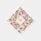 Vintage Frühlingsfloral mit Monogramm Serviette (Ecke)