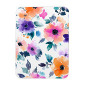 Vintage Frühlingsgarten Aquarell Blumen Magnet (Vertikal)