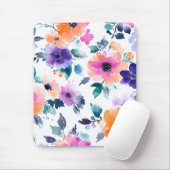 Vintage Frühlingsgarten Aquarell Blumen Mousepad (Mit Mouse)