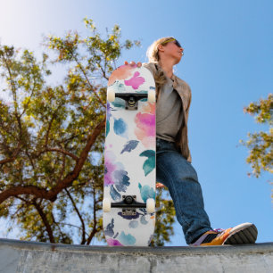 Vintage Frühlingsgarten Aquarell Floral Skateboard