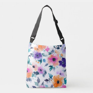 Vintage Frühlingsgarten Aquarell Floral Tragetaschen Mit Langen Trägern