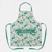 Vintage Frühlingsgrüne Florale Personalisierte Schürze (Vorderseite)