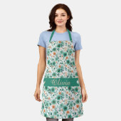 Vintage Frühlingsgrüne Florale Personalisierte Schürze (Getragen)