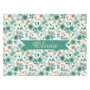 Vintage Frühlingsgrüne Florale Personalisierte Tischdecke