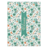 Vintage Frühlingsgrüne Florale Personalisierte Tischdecke (Vorderseite)