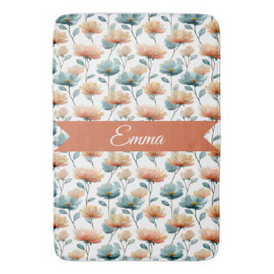 Vintage Frühlingsorangeblüten Personalisiert Badematte