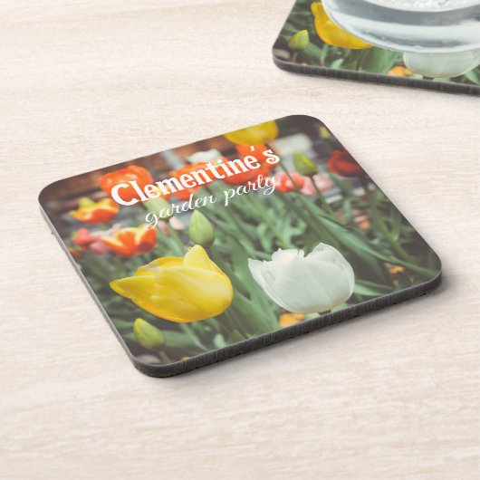 Vintage Frühlingsstipps Getränkeuntersetzer (Linke Seite)