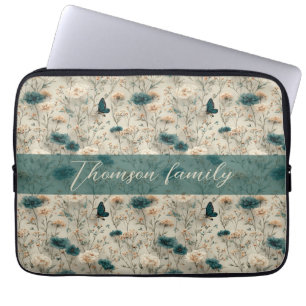 Vintage Frühlingswildblumen & Schmetterling für di Laptopschutzhülle