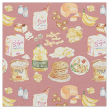 vintage Frühstück Aquarellmuster - Mehl, Brot