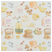 vintage Frühstück Aquarellmuster - Mehl, Brot