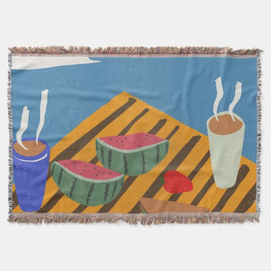 Vintage Frühstück Picknick Decke (Vorderseite)